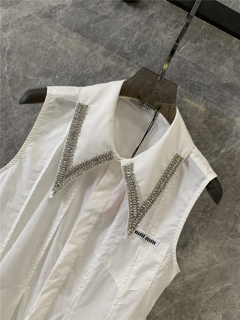 M1um1u rhinestone sleeveless vest shirt replica d&g clothing