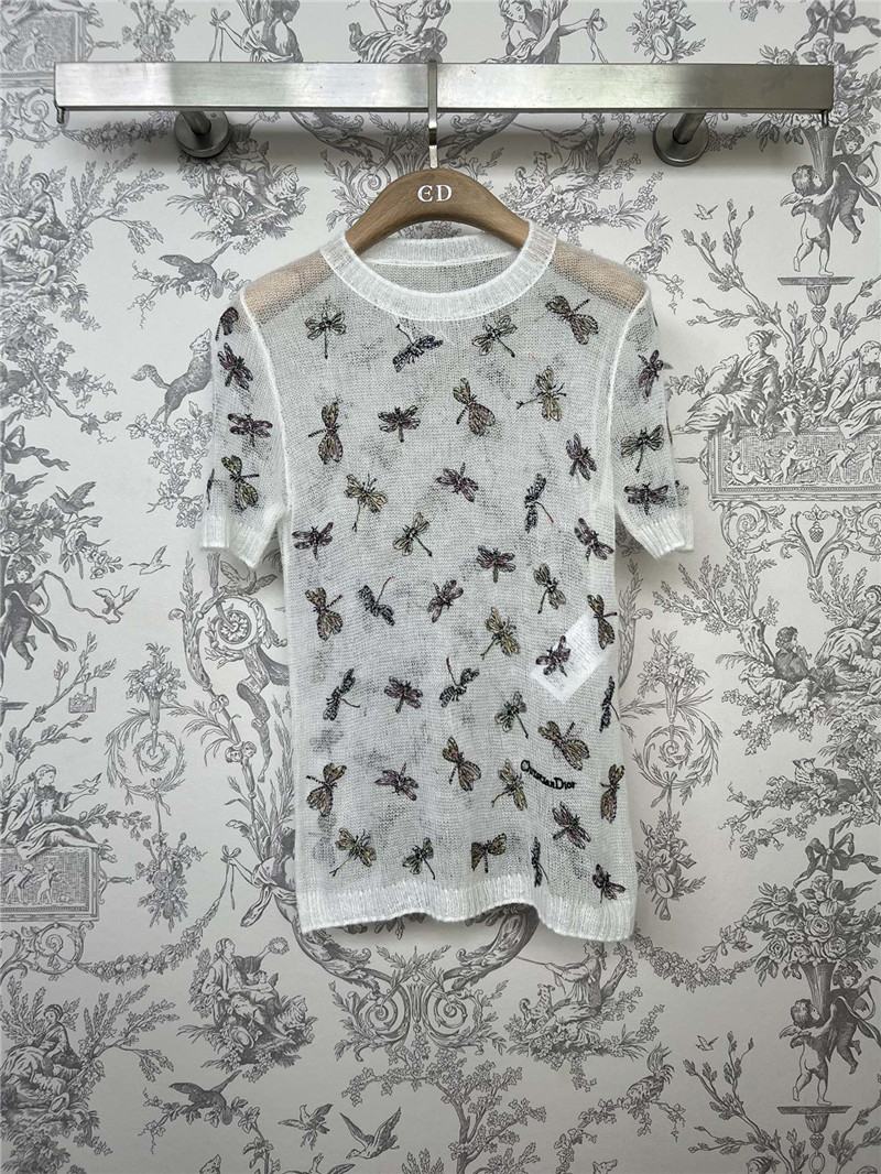 D10r new embroidered knitted short-sleeved replica clothes