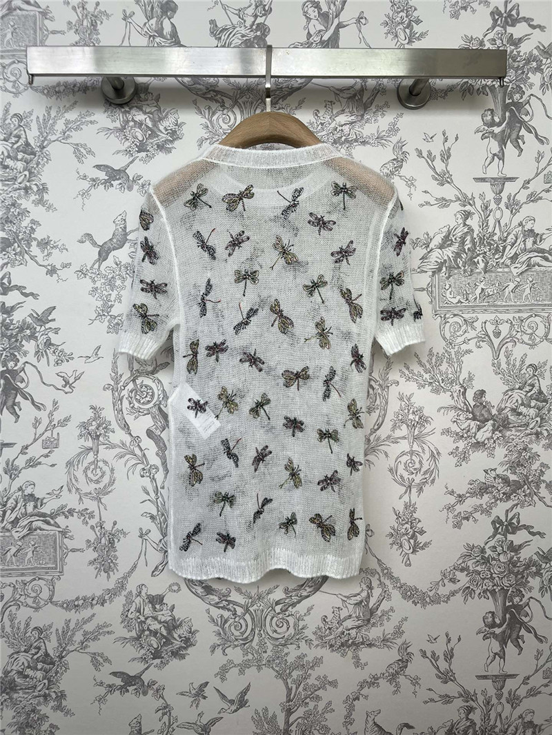 D10r new embroidered knitted short-sleeved replica clothes