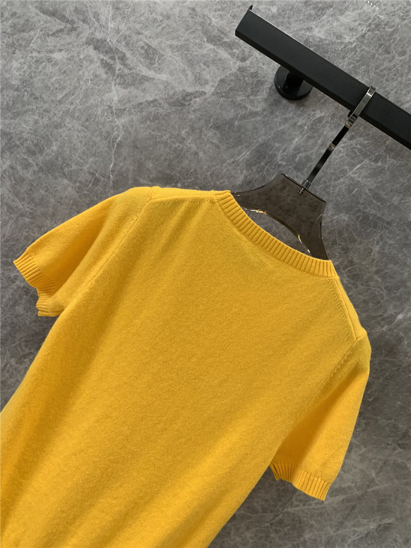 M1um1u jacquard knitted short-sleeved top replicas clothes