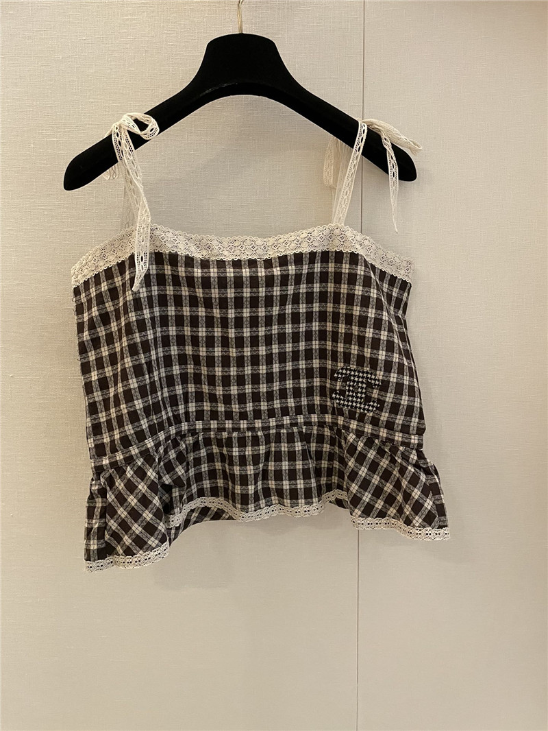Ch**el plaid tank top replica d&g clothing