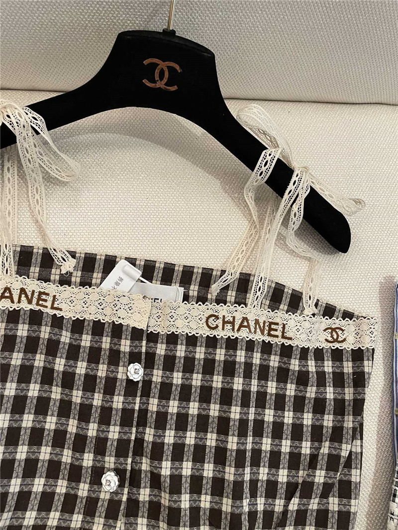 Ch**el plaid tank top replica d&g clothing
