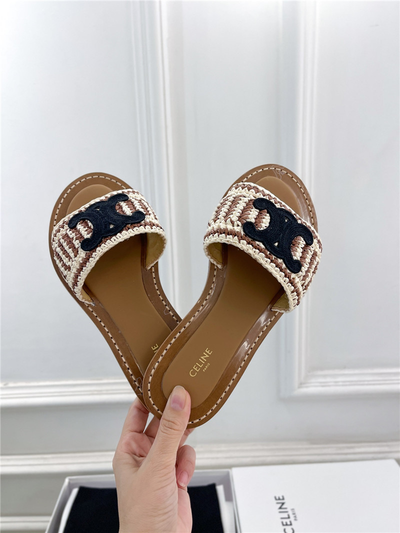 Ce1i*e lympia mule in beige and black raffia