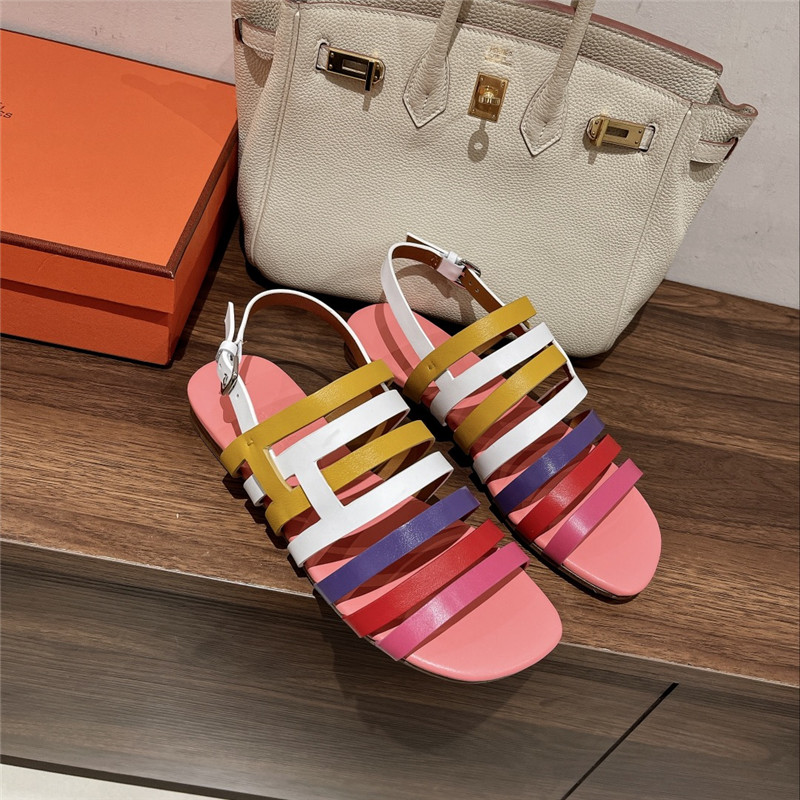 H**me5 ephese cherry pink calfskin sandal