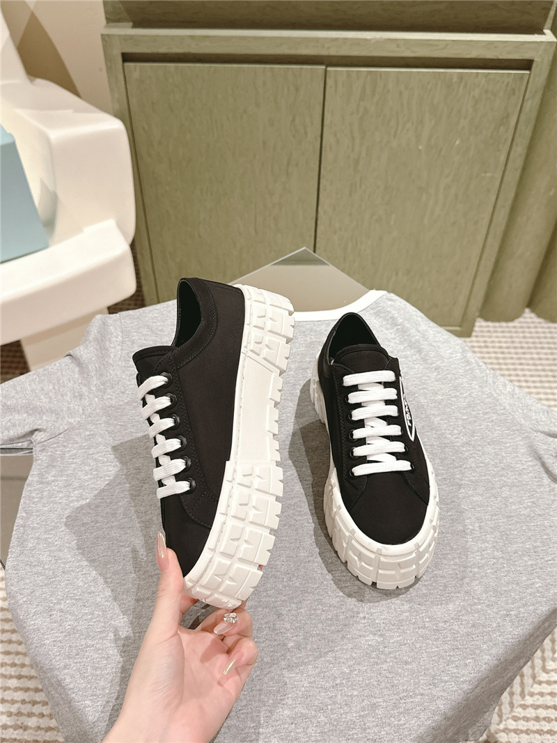 Pra*a double wheel re-nylon gabardine sneakers in black