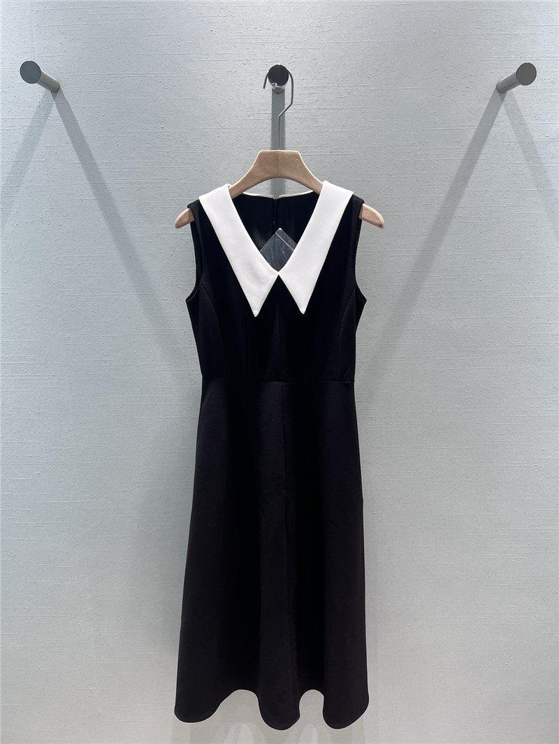 Y51 black and white contrast collar a-line dress replicas clothes