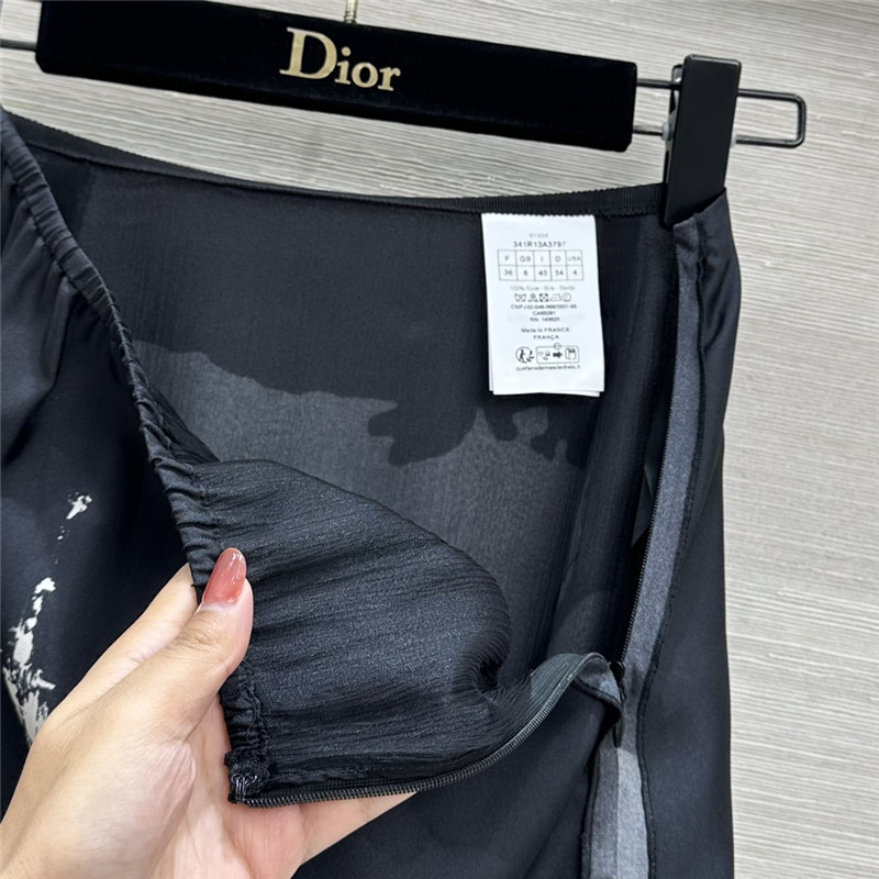 D10r eiffel tower printed silk long skirt replica clothes