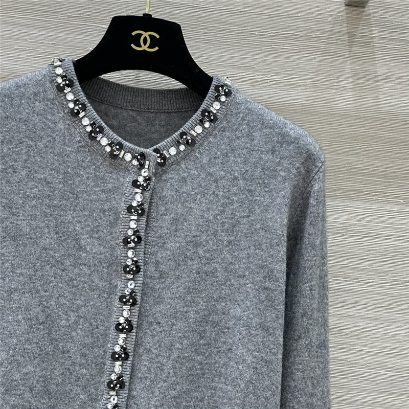 Va1e*ntin0 rhinestone collar design small cardigan replica clothes