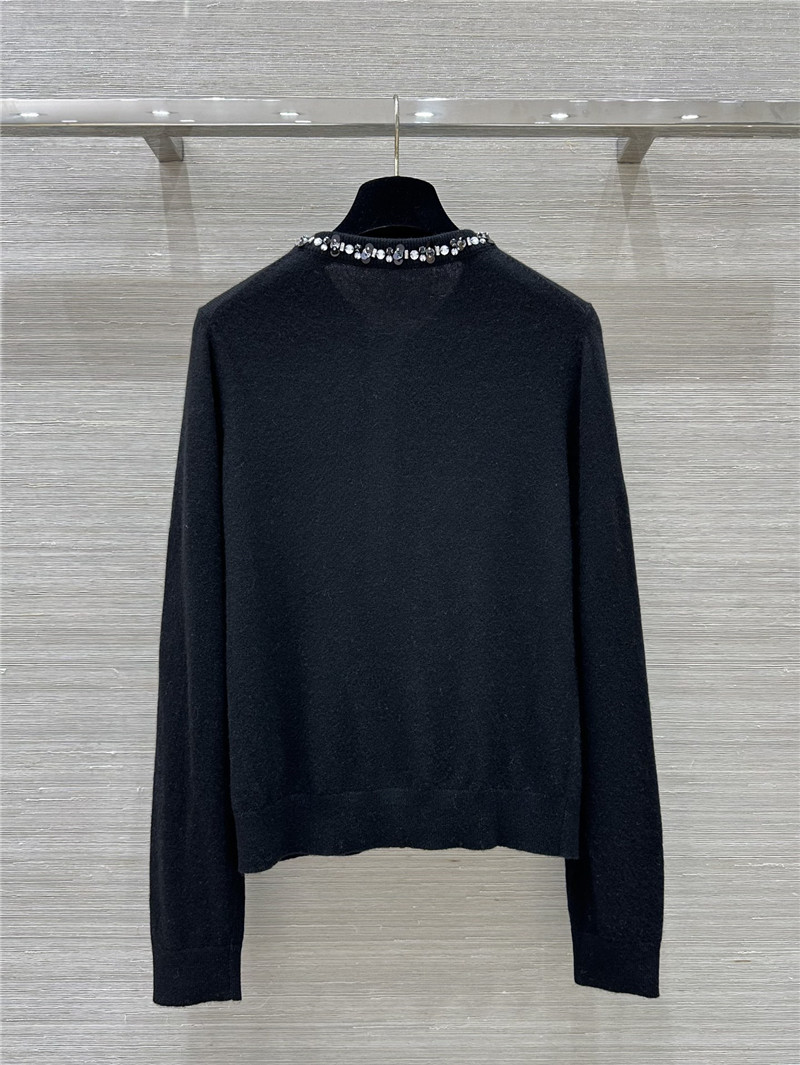 Va1e*ntin0 rhinestone collar design small cardigan replica clothes