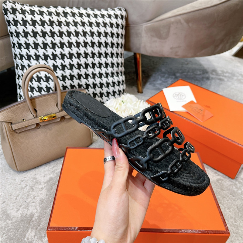 H**me5 ancone espadrille in black nappa leather