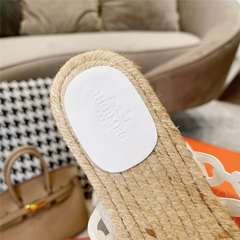 H**me5 ancone espadrille in white nappa leather