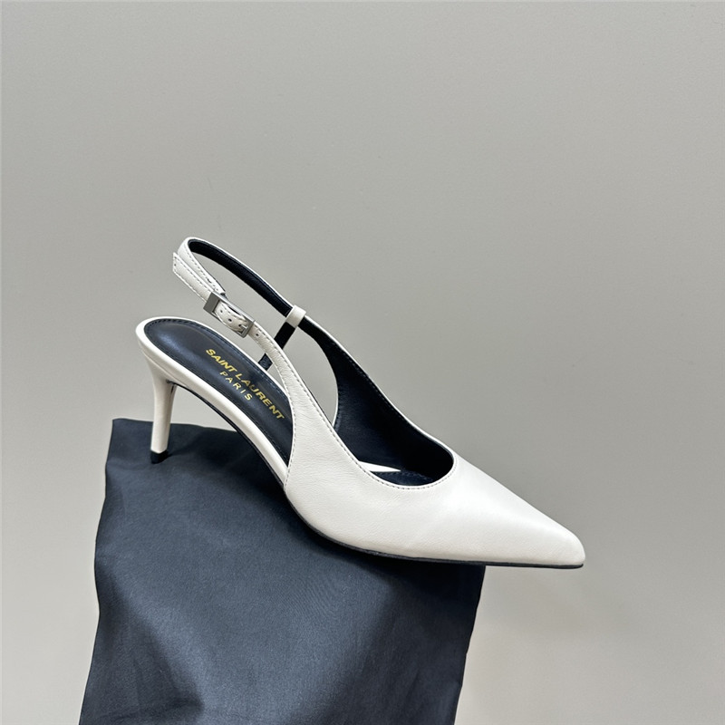 Sa1nt Lau*nt vendome slingback pumps in ivory calfskin