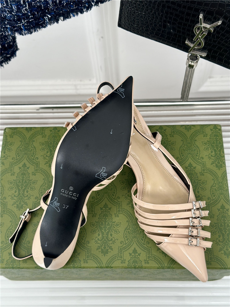 Gvc*1 strappy slingback pump 65mm beige leather