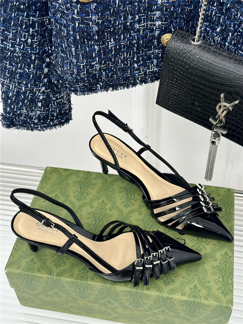 Gvc*1 strappy slingback pump 65mm black leather