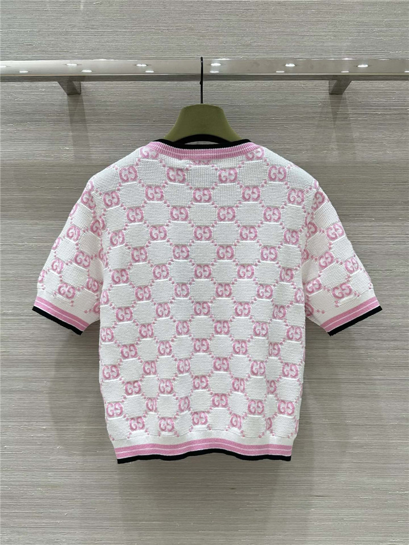 Gvc*1 all over gg knit short sleeve top replica d&g clothing