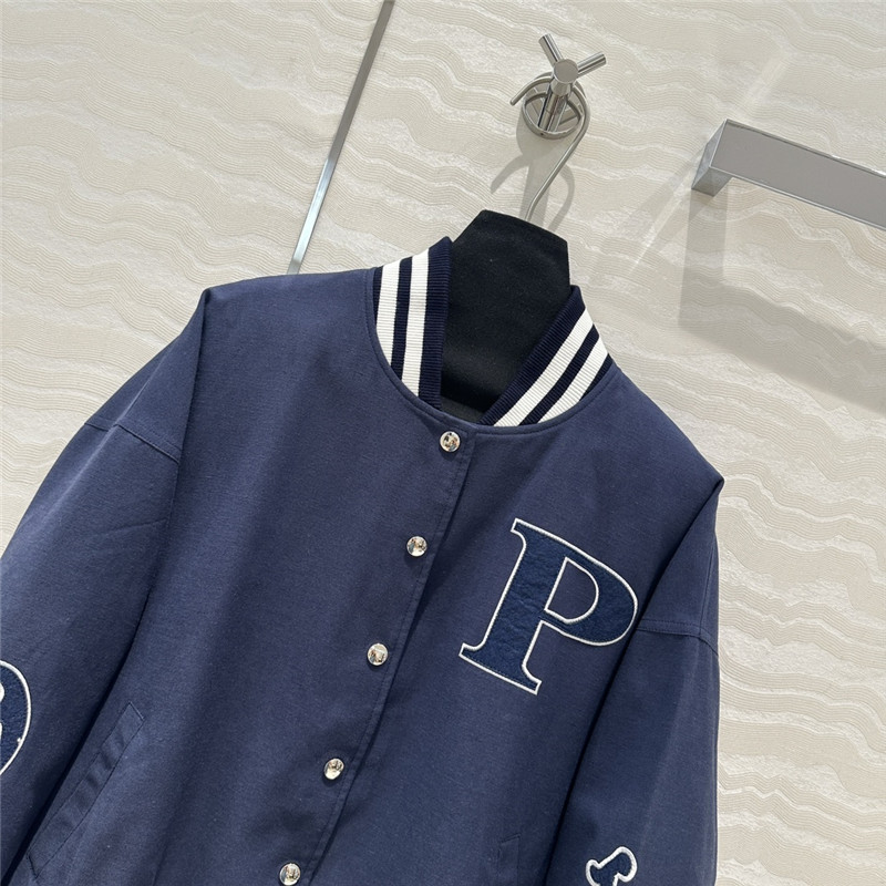 Pra*a ribbed baseball jacket replica clothing sites