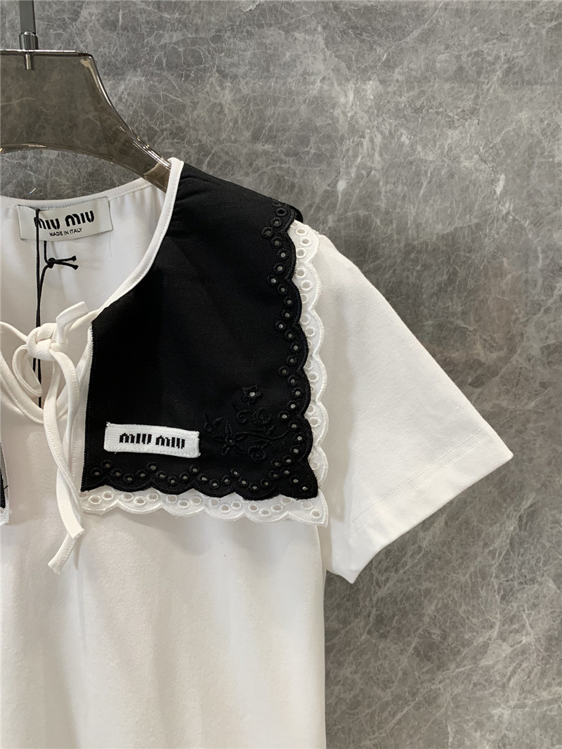M1um1u lapel short-sleeved t-shirt cheap replica designer clothes