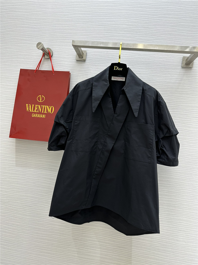 Va1e*ntin0 v-neck design oblique placket shirt replica d&g clothing