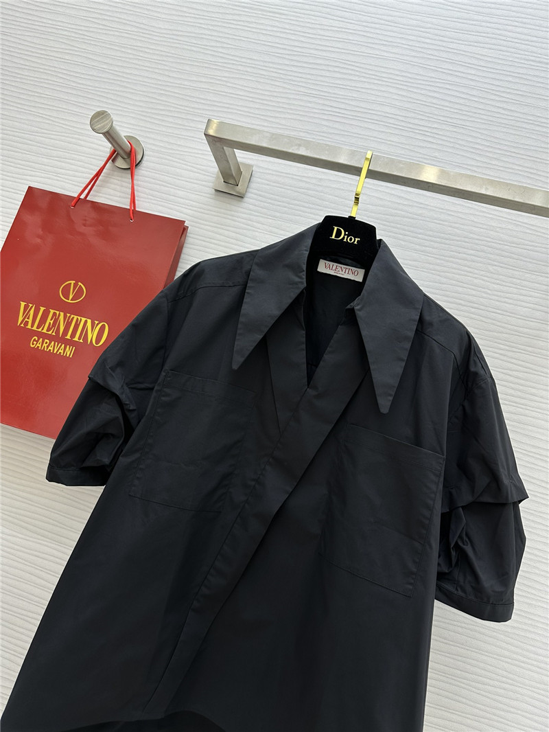 Va1e*ntin0 v-neck design oblique placket shirt replica d&g clothing