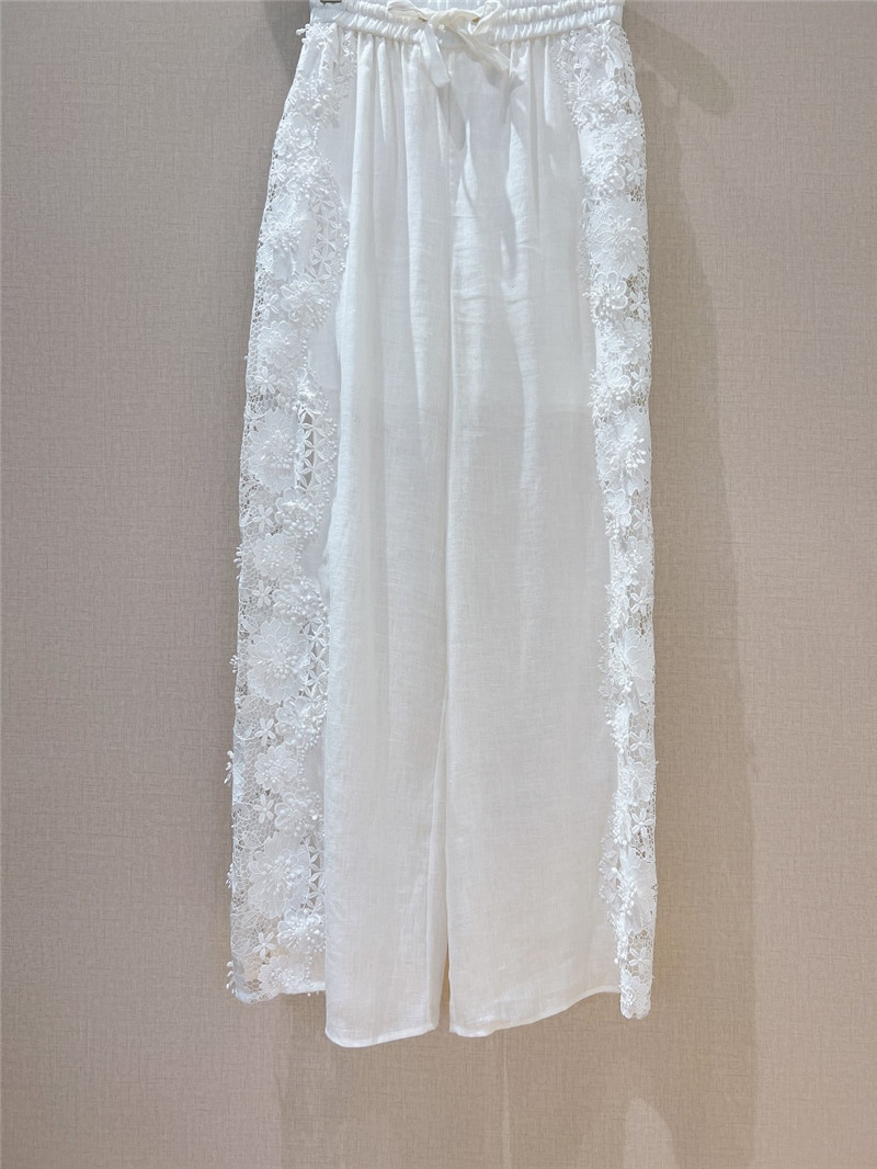 zimm white lace floral trousers replica clothing