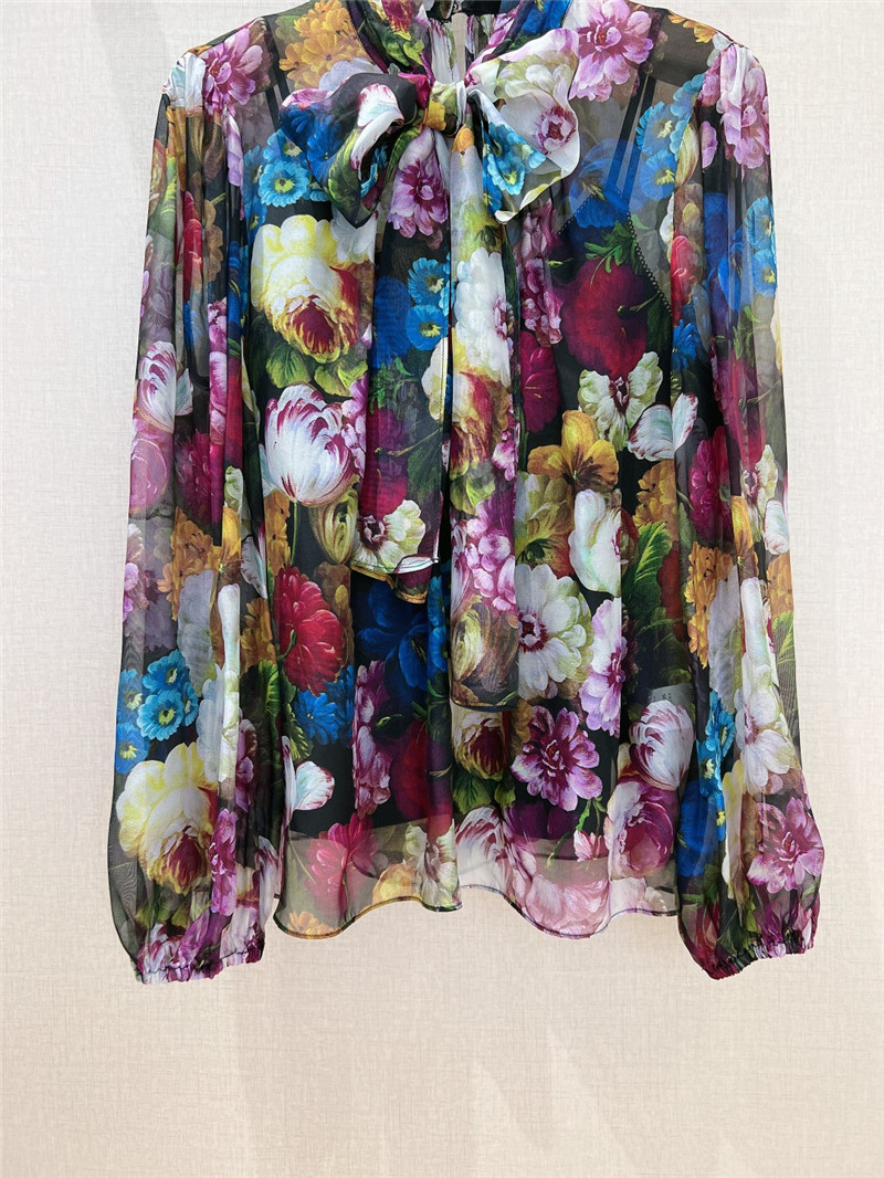Dolce & Gabbana d&g bow flower shirt replica clothes