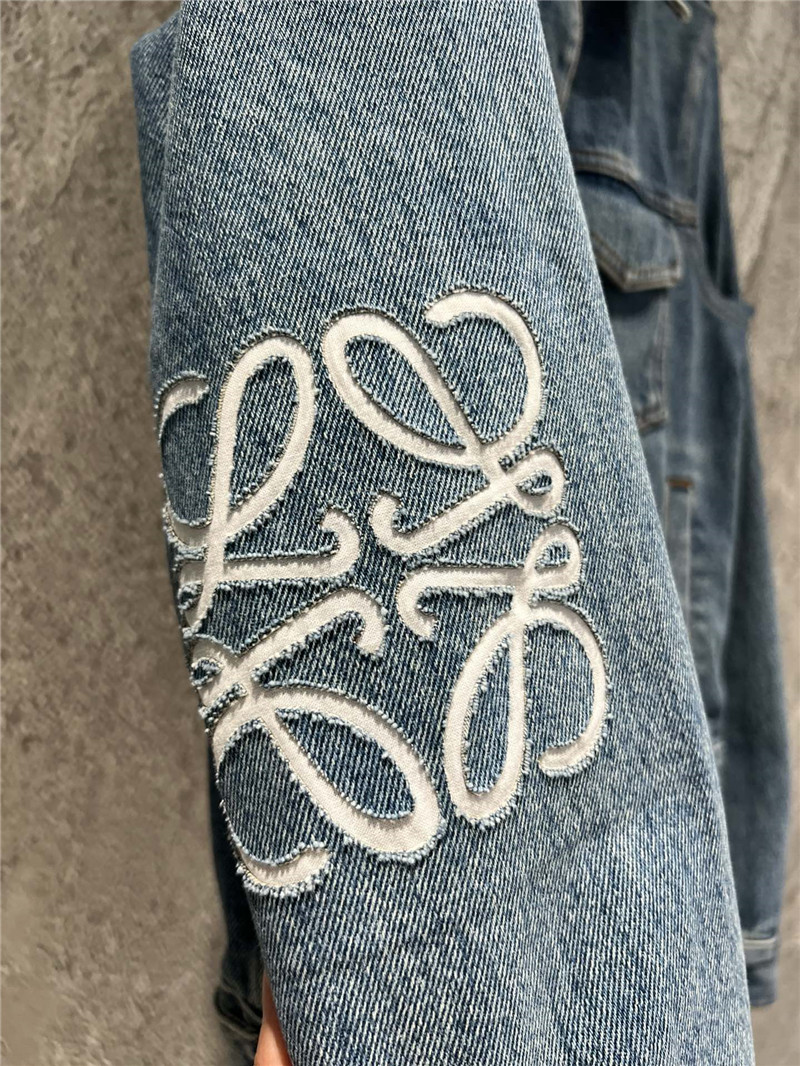 L0ew* burnt flower denim jacket cheap replica designer clothes