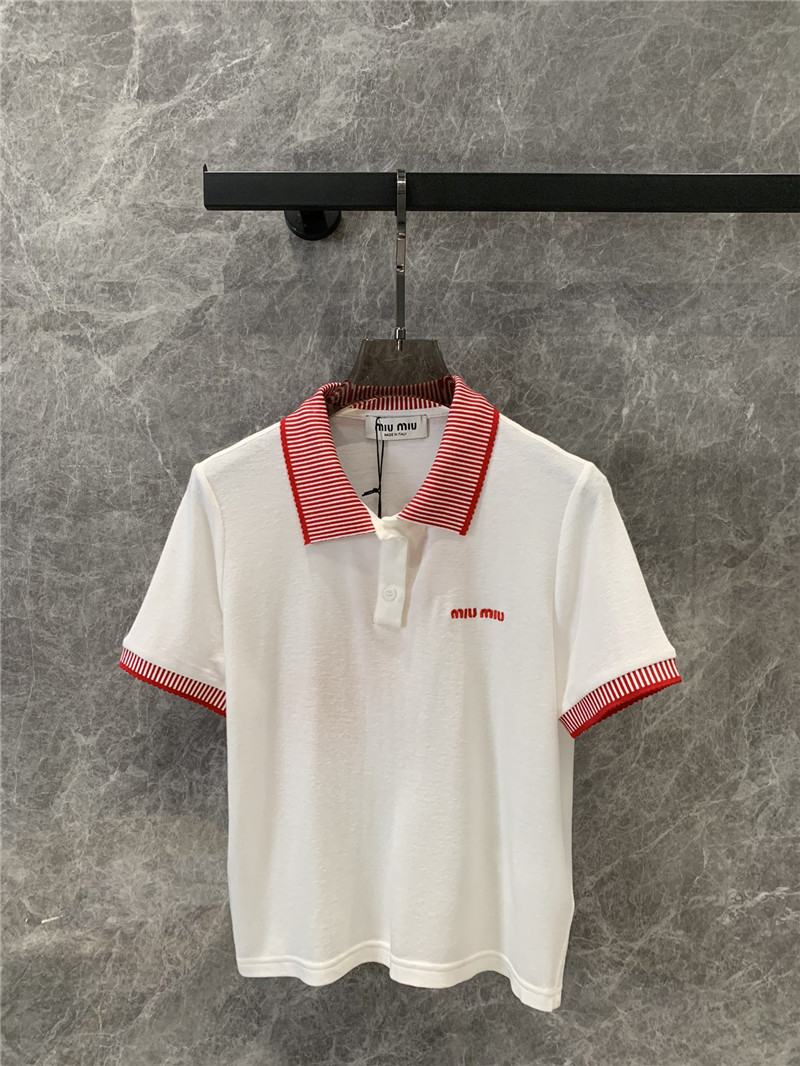 M1um1u lpolo collar short-sleeved t-shirt replica clothes