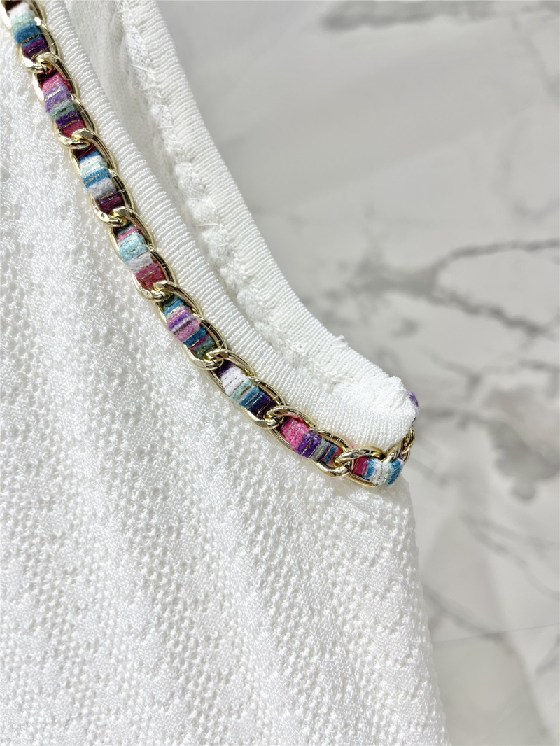 Ch**el double c color chain knitted camisole replica clothes