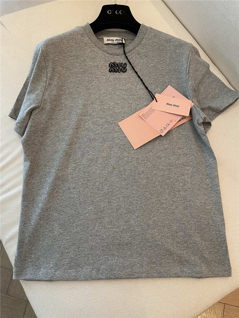 M1um1u beaded short sleeve replica clothing sites