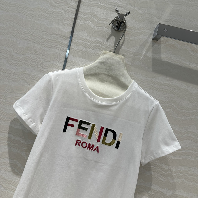 F**di colorful letter logo short sleeve t-shirt replica clothes