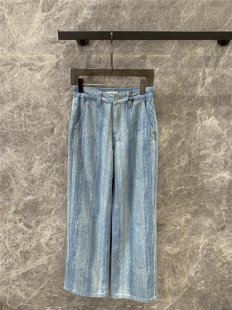 M1um1u striped tie-dyed denim trousers replica d&g clothing