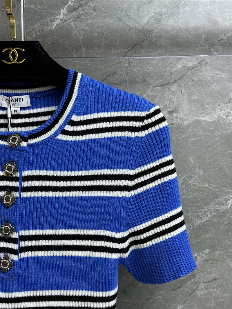 Ch**el striped short sleeve replica d&g clothing
