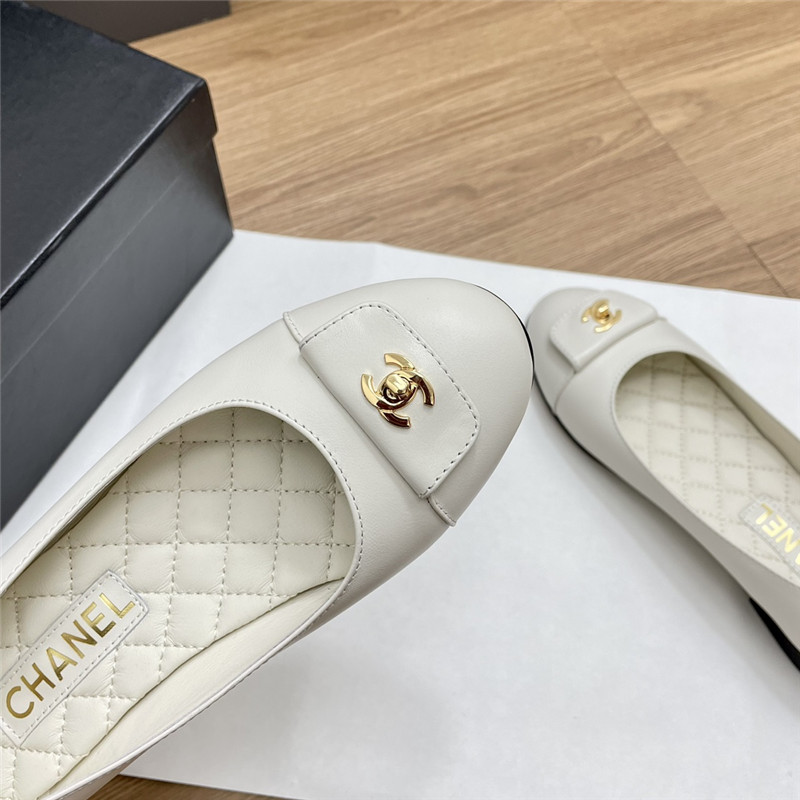 Ch**el white turnlock ballet flats