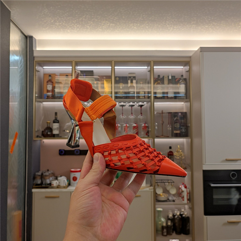 F**di mesh trim colibrì pumps in coral leather