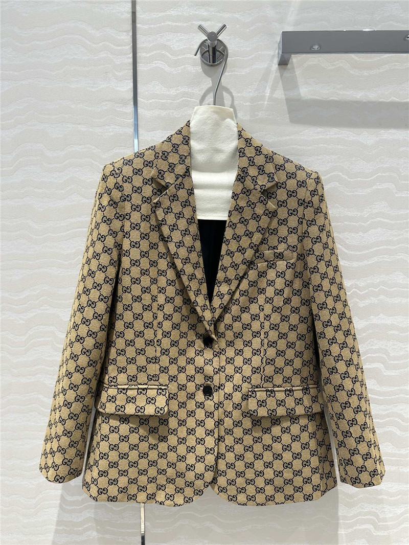Gvc*1 double g monogram jacquard suit jacket replica clothes