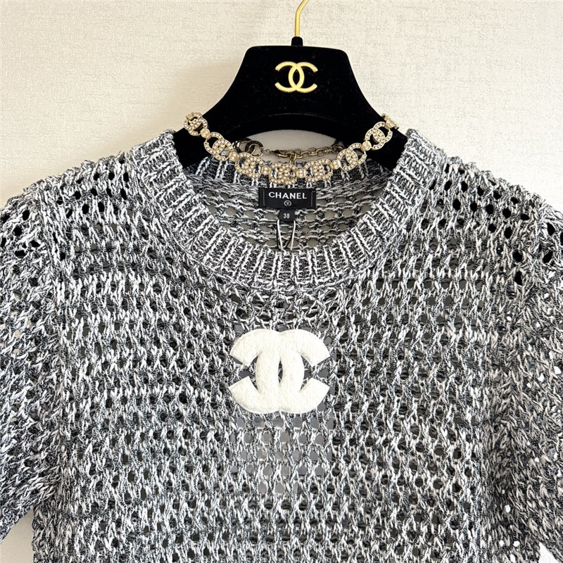 Ch**el new hollow knit short sleeve replica clothing sites
