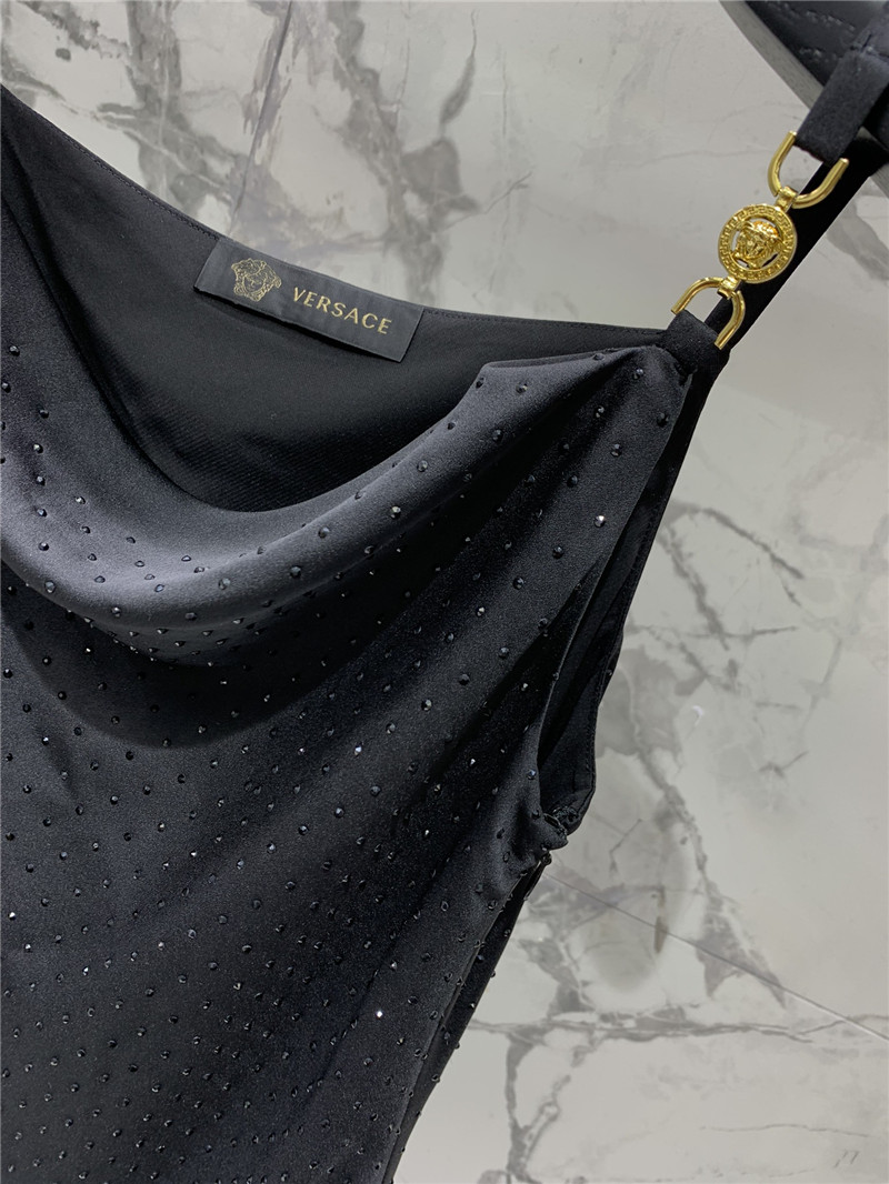Versace satin rhinestone suspender dress replica d&g clothing