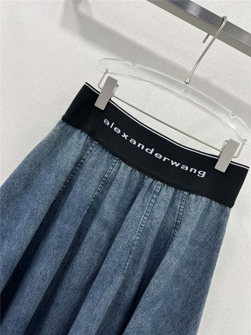 A1exa*der wang logo elastic waist denim skirt replica clothes