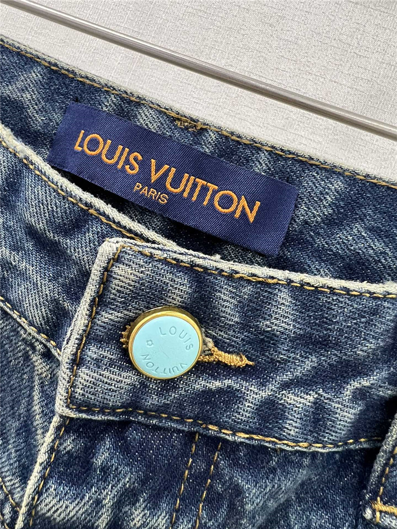 l0vis Vvtt0n lv washed color ripped straight jeans replica clothes