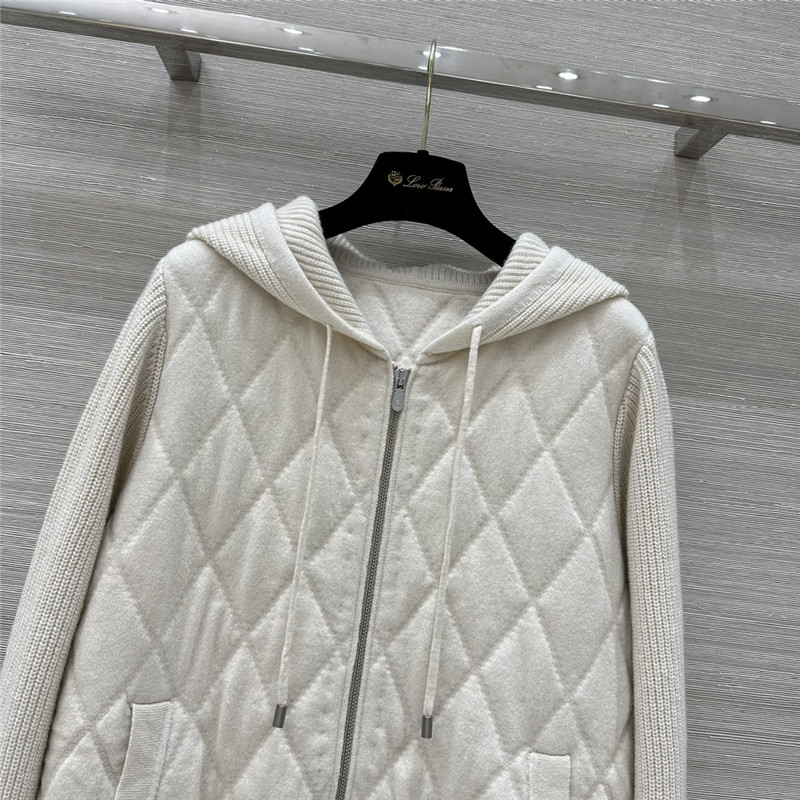 L0r0 P1ana quilted cashmere hooded jacket replica clothing