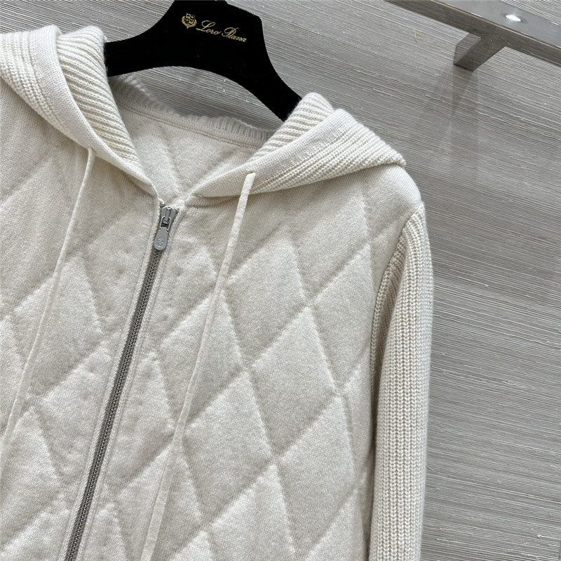 L0r0 P1ana quilted cashmere hooded jacket replica clothing