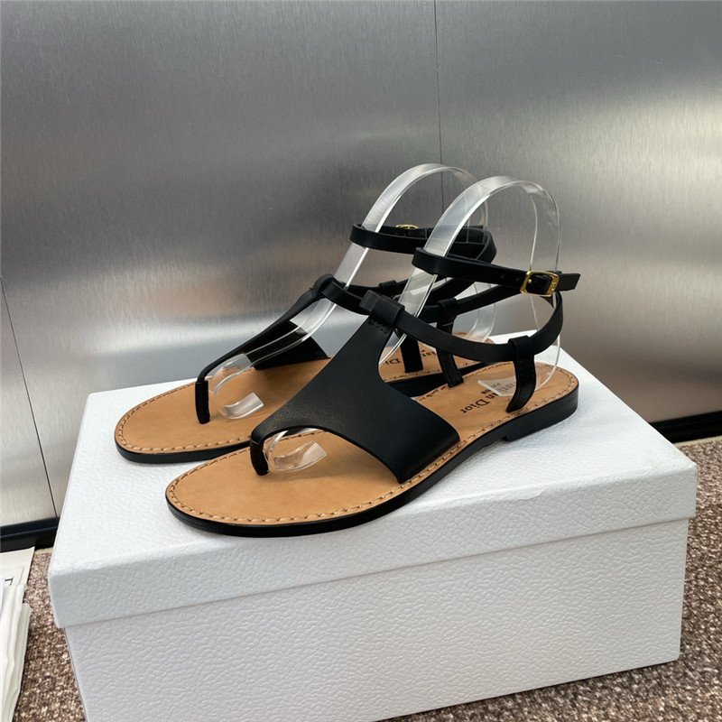 D10riviera D10r sun thong sandal black calfskin