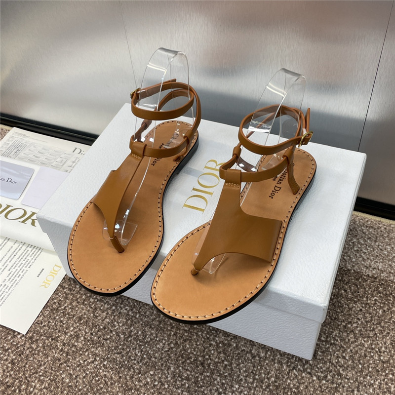 D10riviera D10r sun thong sandal camel calfskin