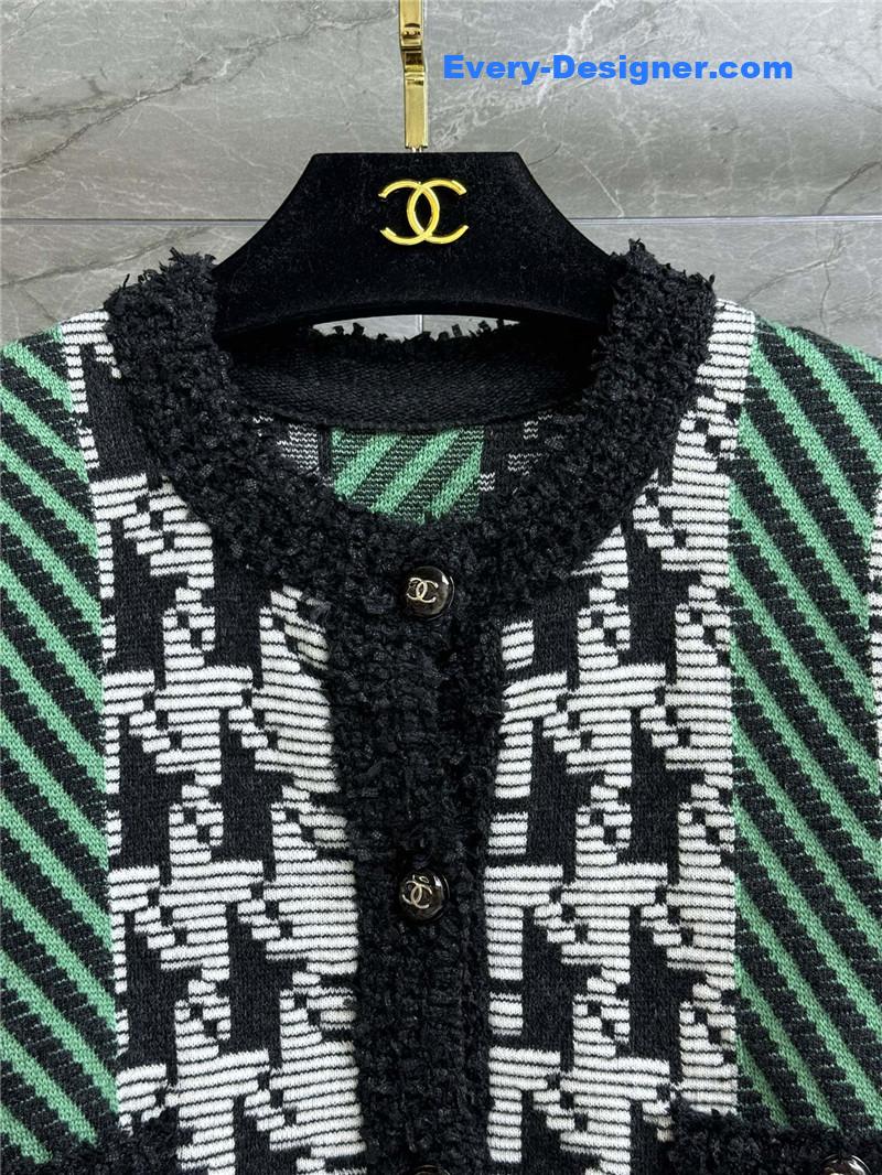 Ch**el houndstooth cardigan replica designer clothes