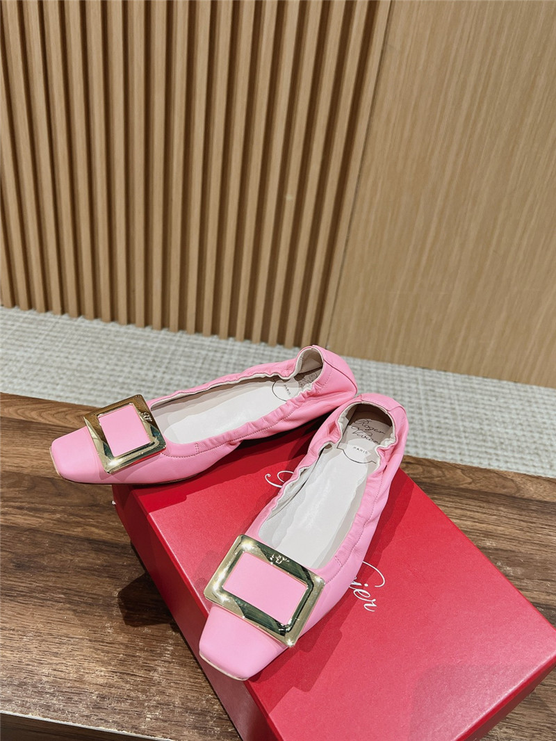 roger u1u1er belle u1u1er ballerinas in pink leather