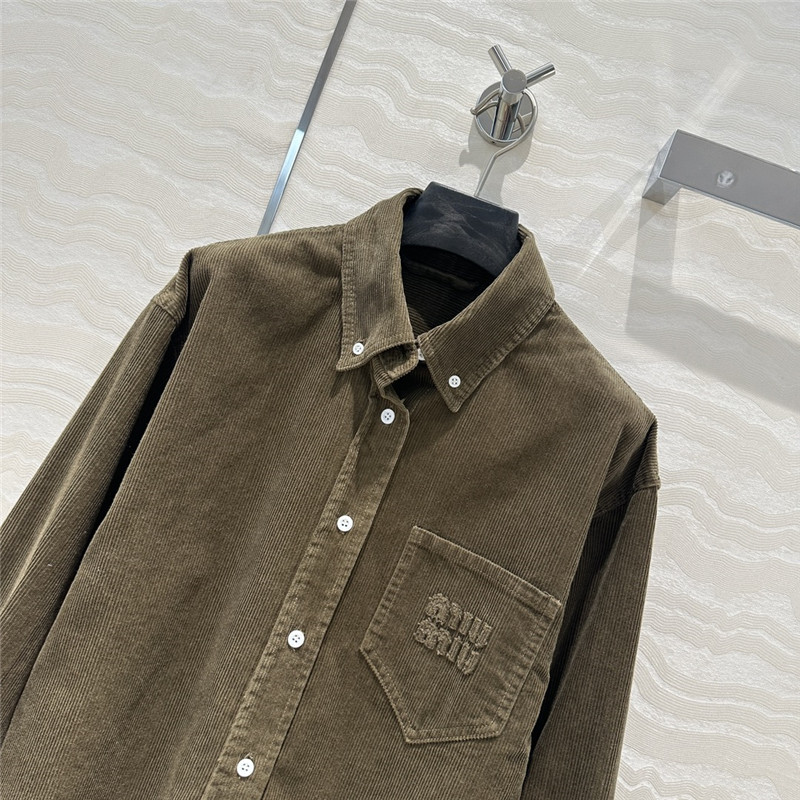 M1um1u corduroy shirt jacket replica d&g clothing