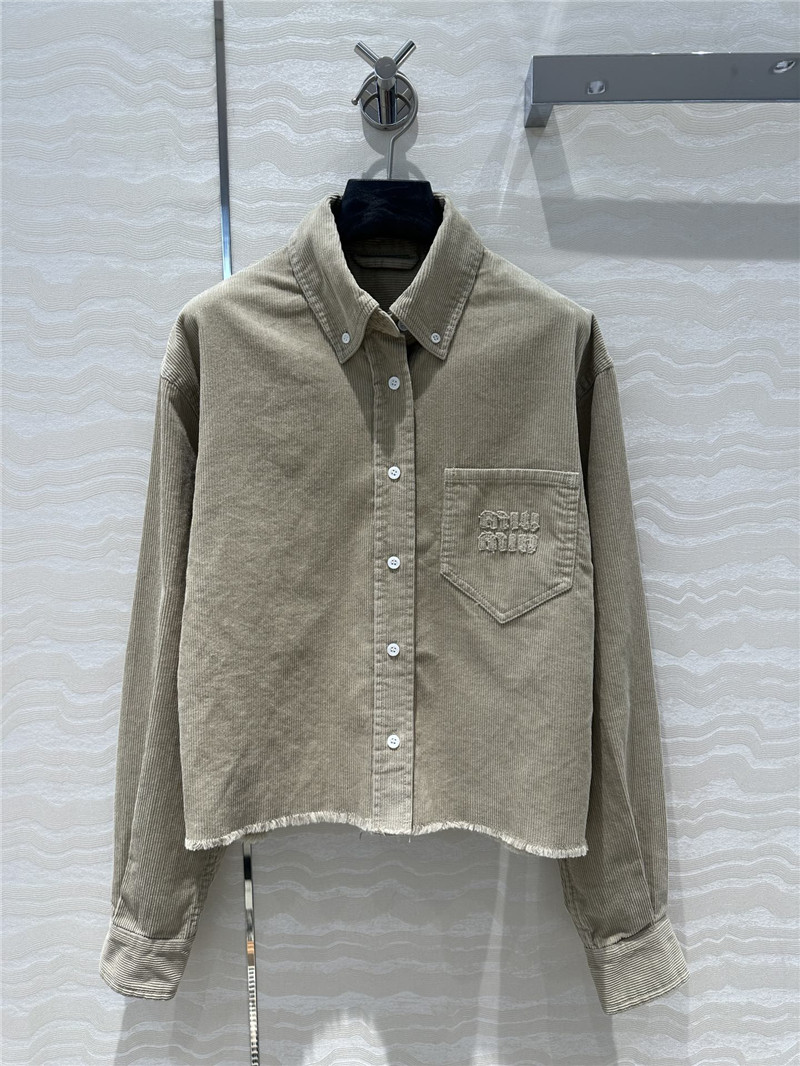 M1um1u corduroy shirt jacket replica d&g clothing