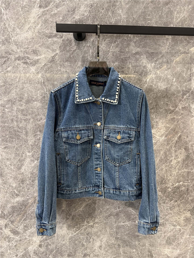 l0vis Vvtt0n lv beaded short denim jacket replica clothes