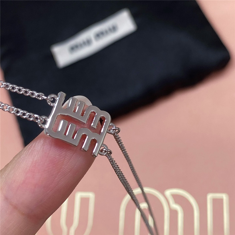 m1um1u full D1am0nd letter double layer bracelet/necklace