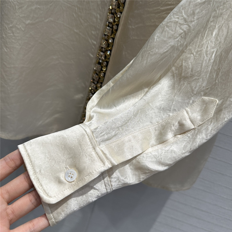 pra*a beaded D1am0nd collar shirt replica clothing sites